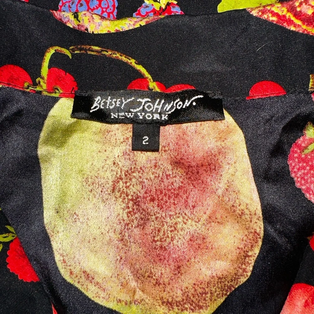 Betsey Johnson VINTAGE ULTRA RARE fruit dress! Women’s size 2 🍒🍓🍇🍎🍉 - Picture 5 of 6